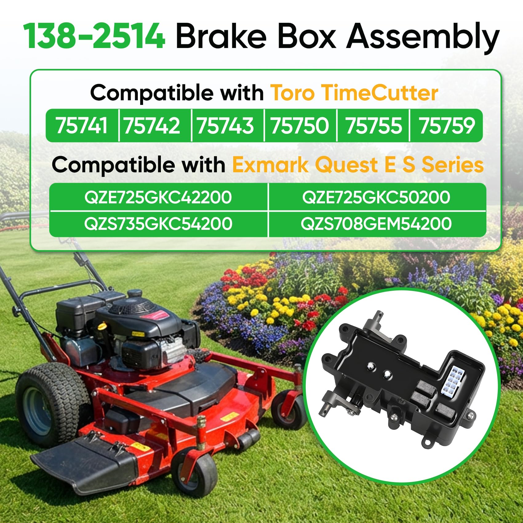 Zgrao 138-2514 brake box side view highlights compact, durable housing.