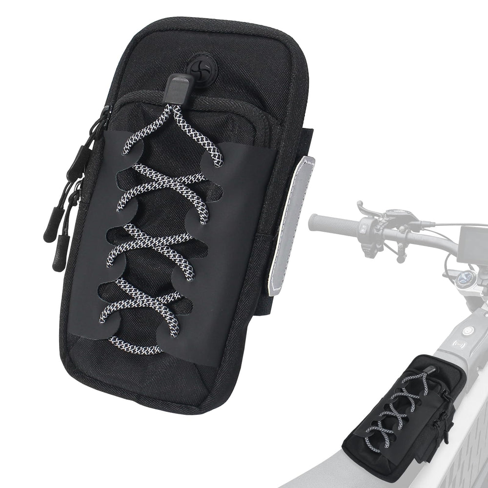 ZGTMZX electric dirt bike bag on a Sur Ron frame offers quick access to essentials.