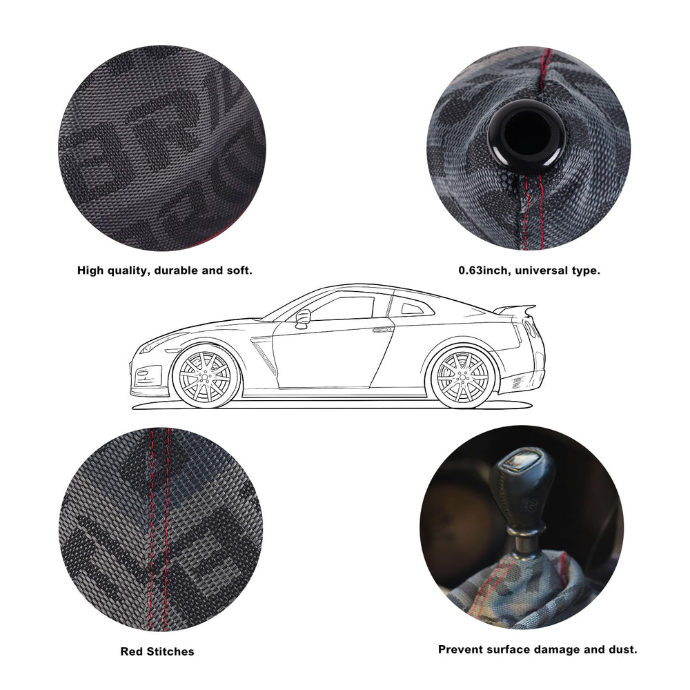 ZhengSheng universal shift boot cover gray interior shot in car cabin