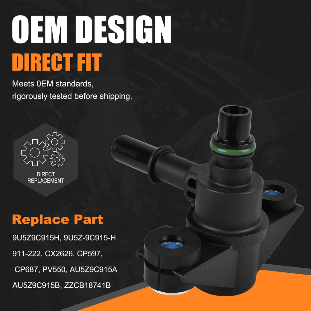 Zhermik vapor canister purge valve side view highlighting compact design.