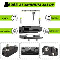 ZHILXN CNC aluminum hood mount bracket showing M6 clamp hardware