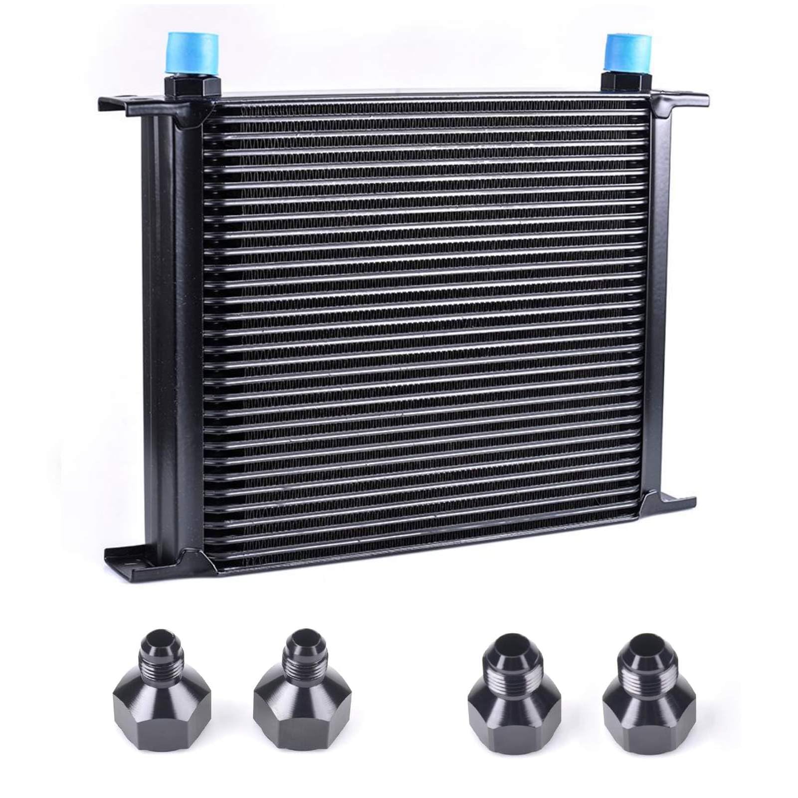 ZHSYMX 30-row stacked plate oil cooler front view improves cooling efficiency for engines.