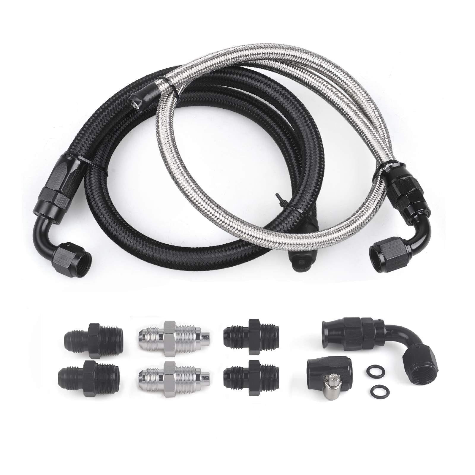 ZHSYMX 25Inch AN6 pump hose kit ready for high-pressure steering connections.