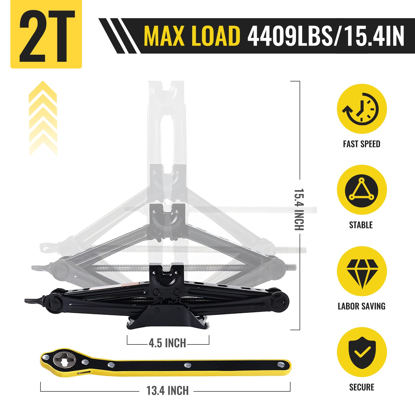 ZIBIAO ratchet handle enabling smooth height adjustments for easy lifting