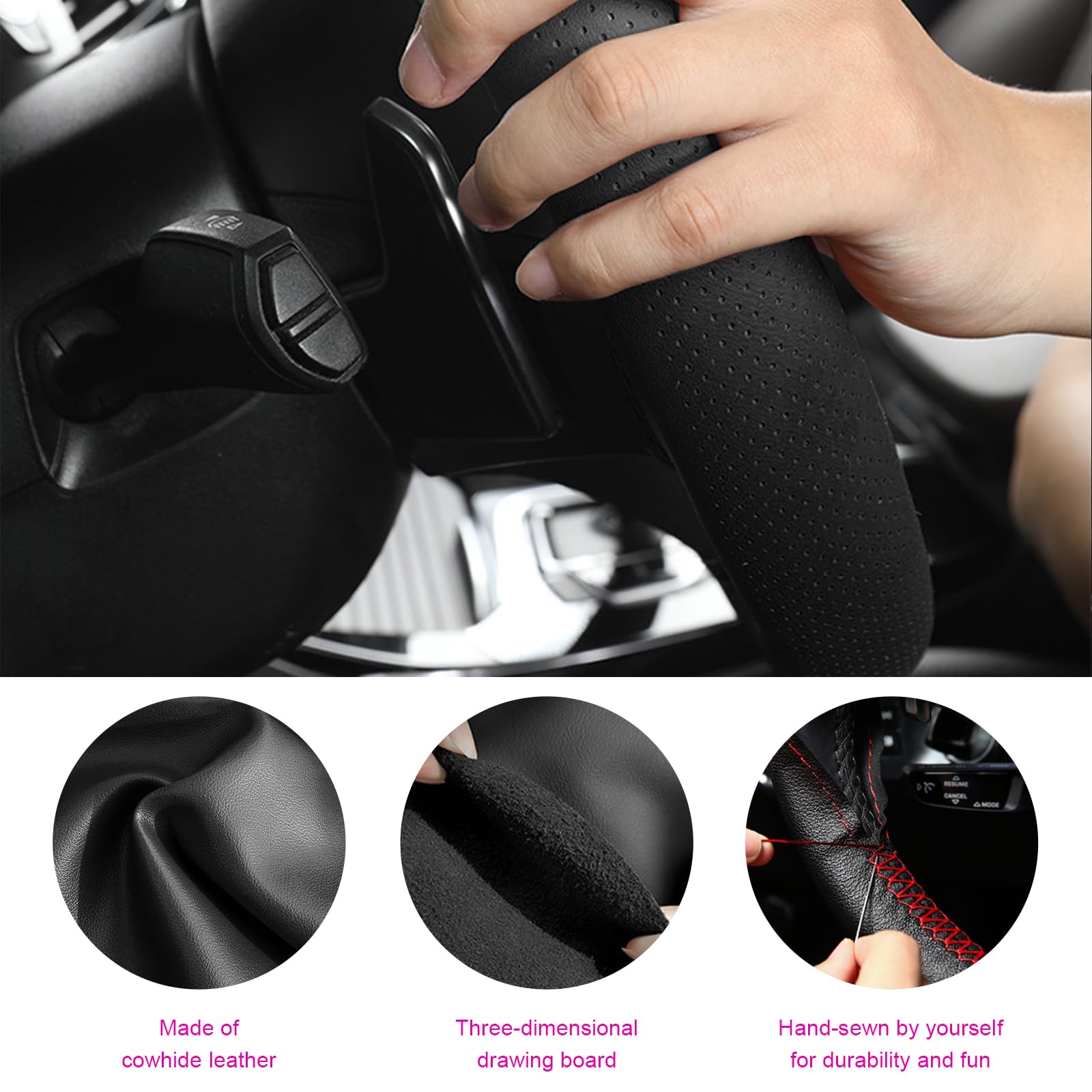 Ziciner breathable leather surface reduces heat and sweat during drives