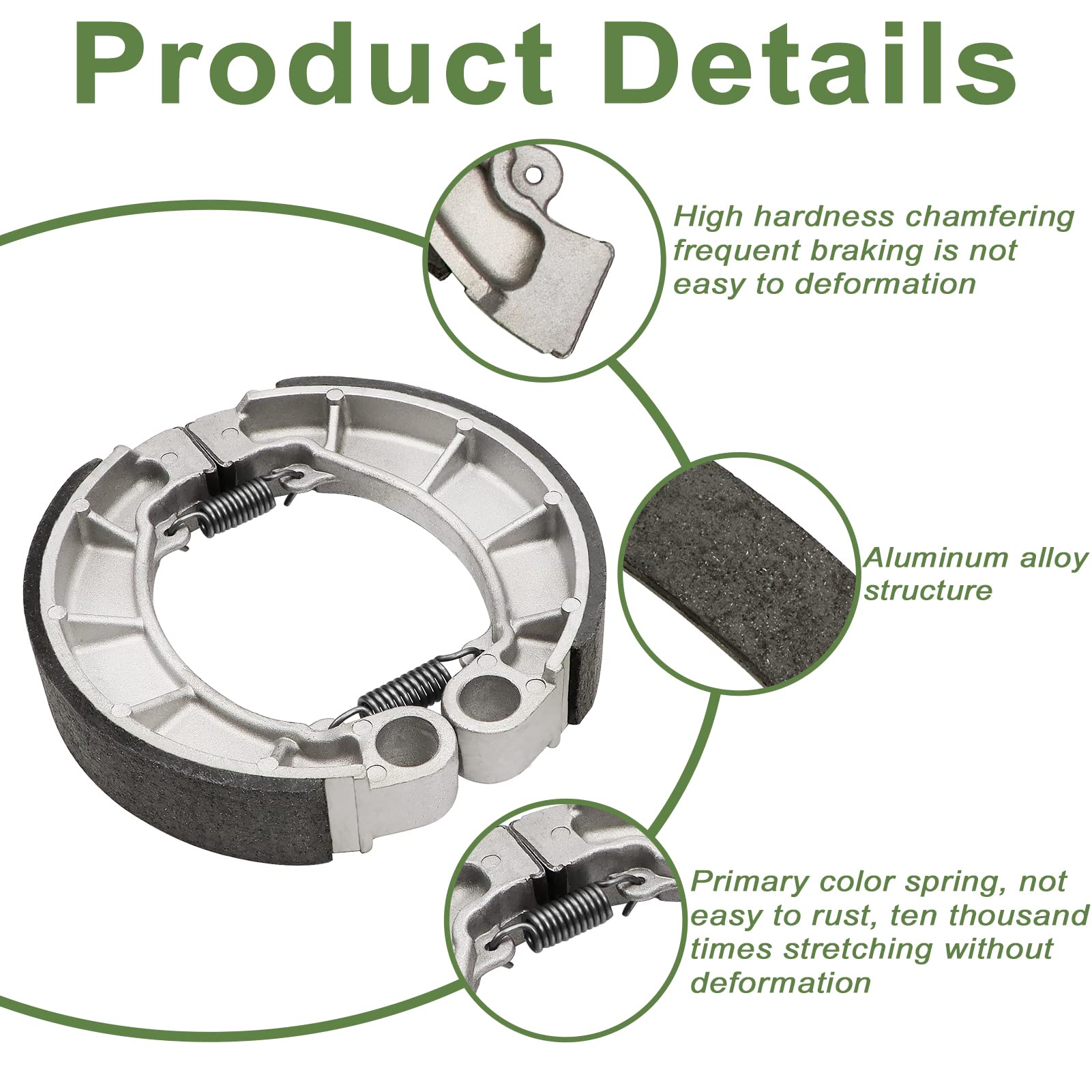 ZICOO rear brake shoes for Honda Rancher 420 enhance braking stability.