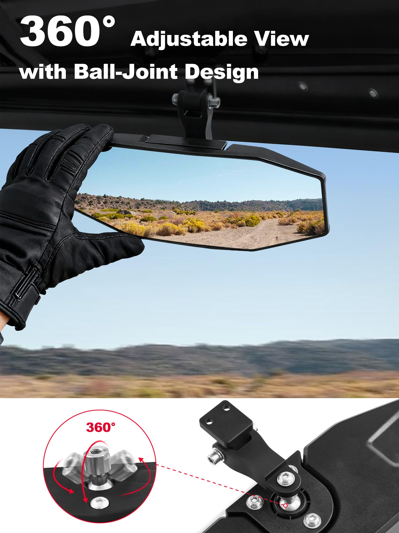 ZIDIYORUO Ranger mirror with factory-tab compatibility simplifies installation.