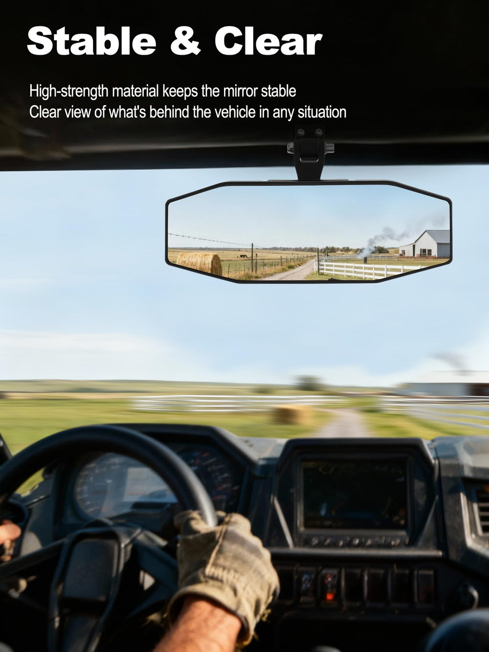 ZIDIYORUO Ranger rearview mirror wide-view glass captures a broad field behind you.