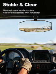 ZIDIYORUO Ranger rearview mirror wide-view glass captures a broad field behind you.