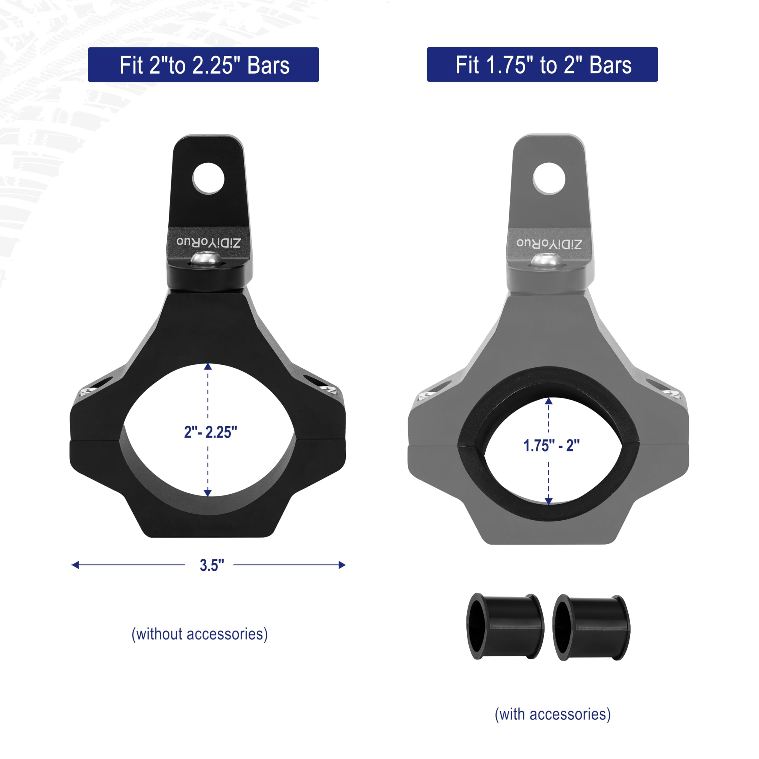 ZIDIYORUO mount shows 24-position rotation for precise trail lighting on demand