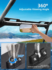 Durable ABS housing of ZIDIYORUO Polaris Ranger rear view mirror resists impacts on rough trails