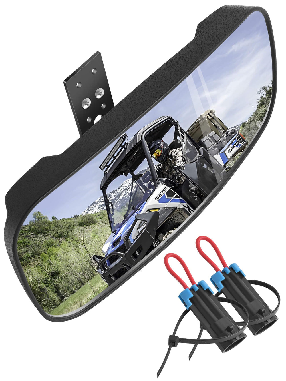 ZIDIYORUO Polaris Ranger rear view mirror with wide 11x4.2 inch viewing area for better rear visibility