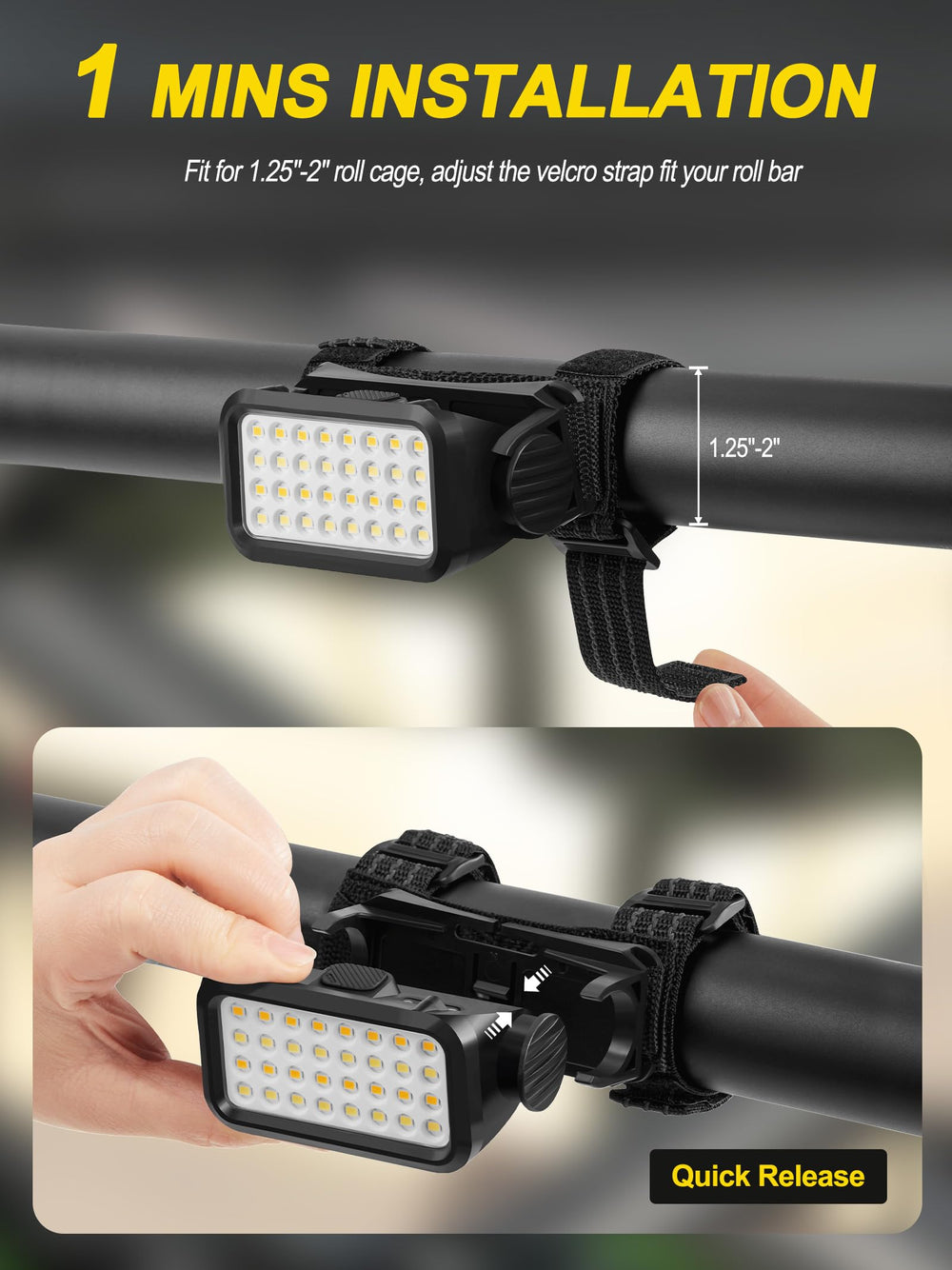 ZIDIYORUO UTV dome light battery indicator helps monitor charge.