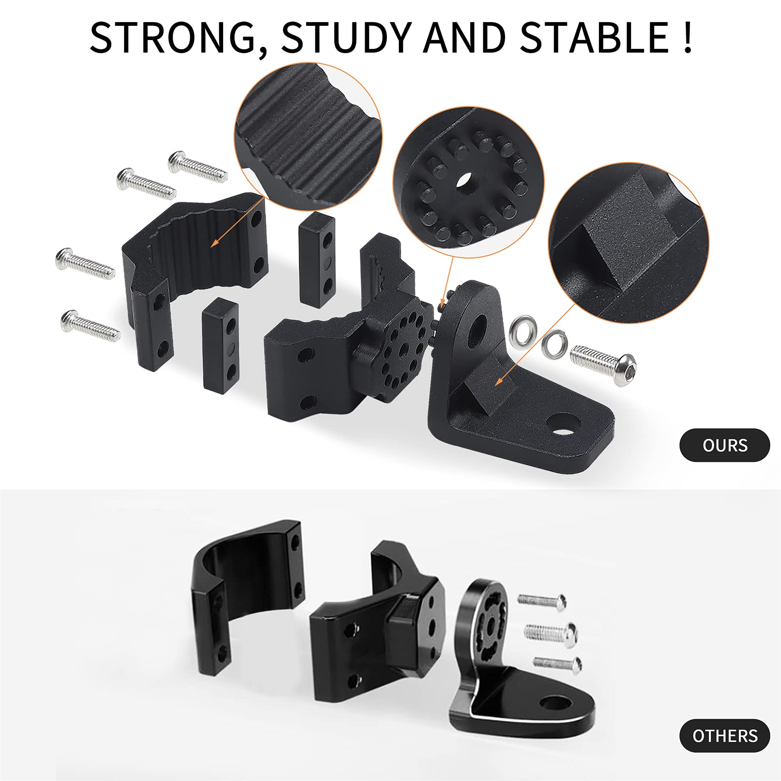 ZIDIYORUO heavy-duty mount supports large LED whips for clear trail visibility.