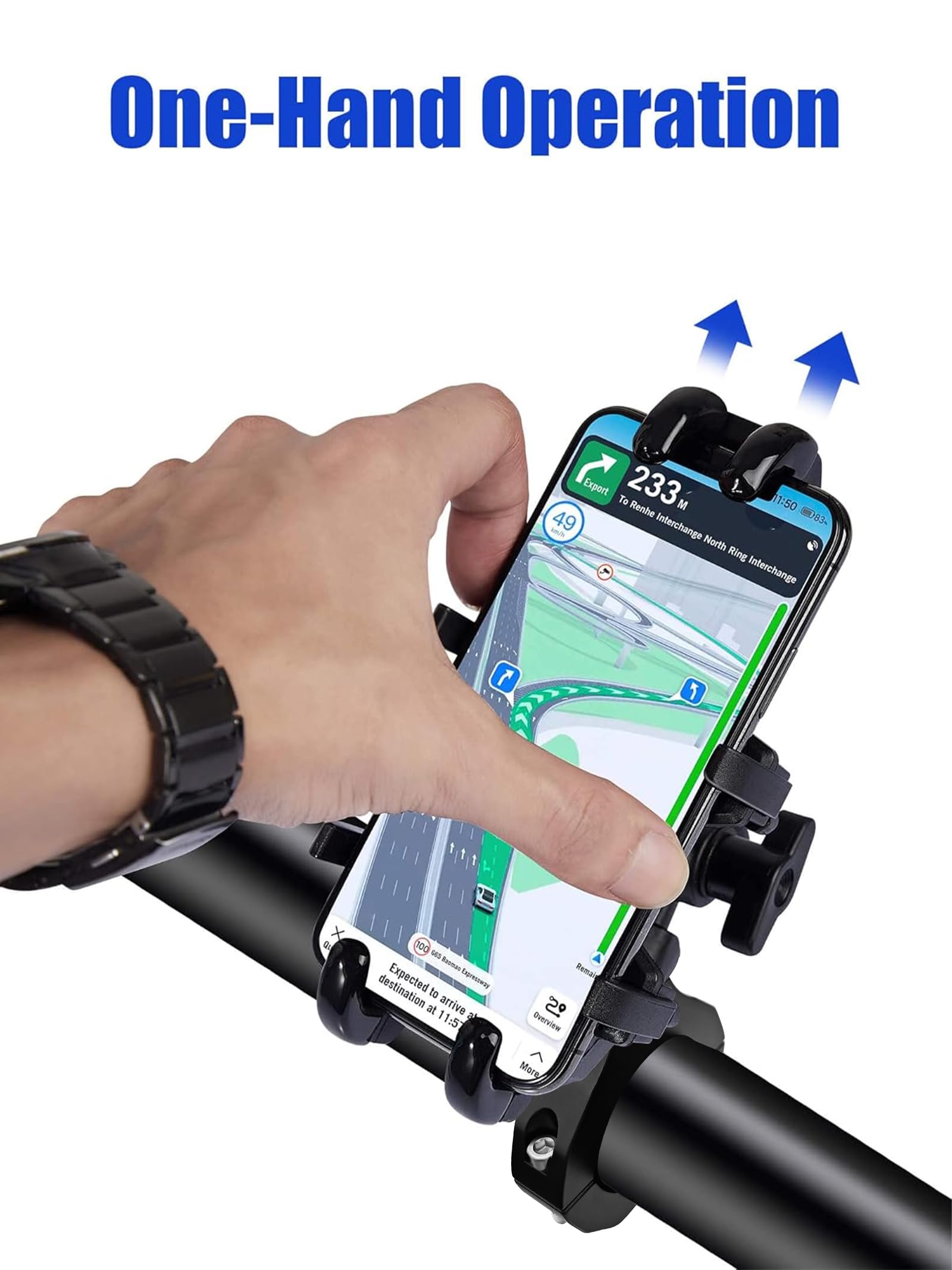 ZIDIYORUO UTV phone holder with 8-clamp grip keeps device secure on rough trails