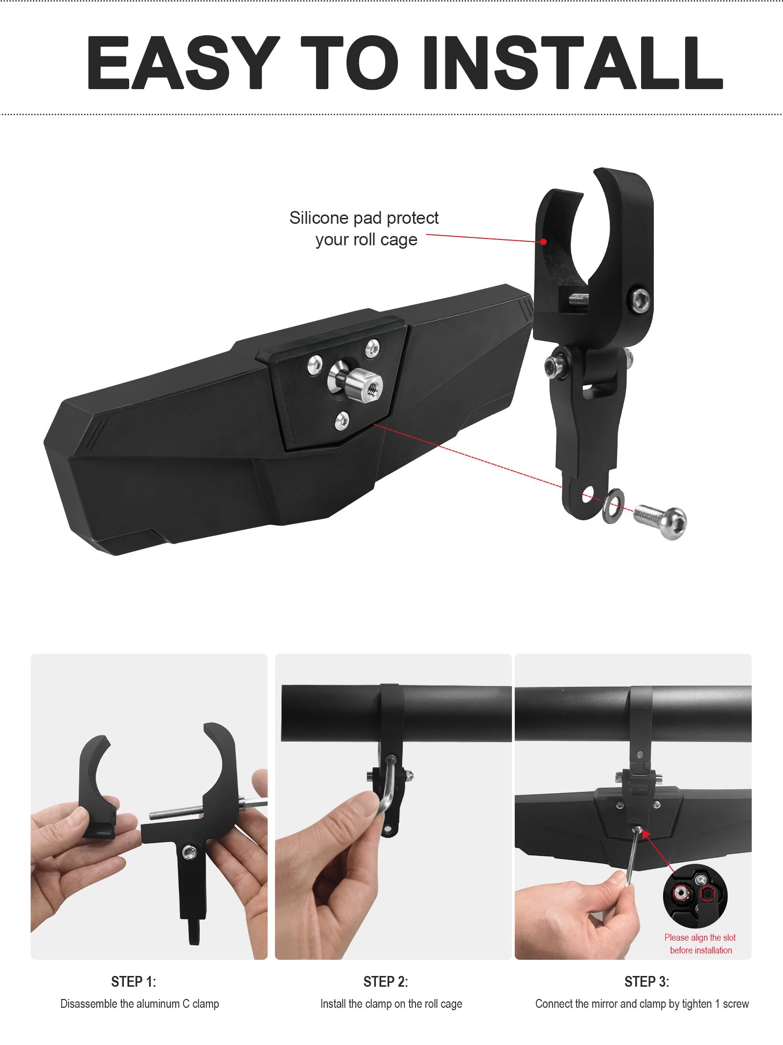 ZIDIYORUO UTV rear-view mirror anti-glare design improves day and night visibility