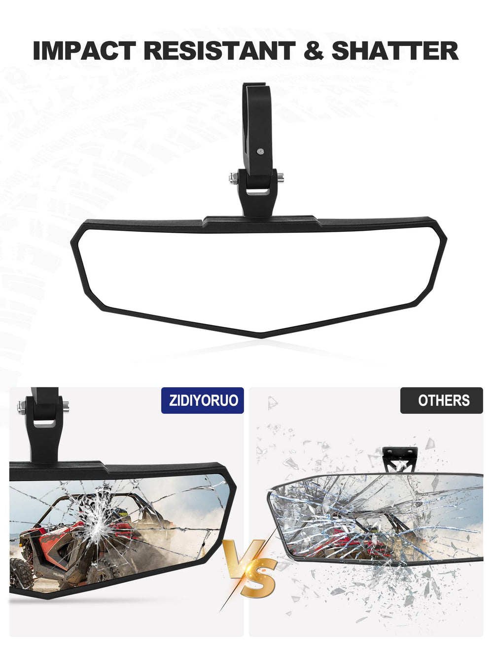 ZIDIYORUO UTV rear-view mirror includes easy-install hardware for fast mounting