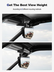 ZIDIYORUO UTV rear-view mirror large convex glass for reduced blind spots