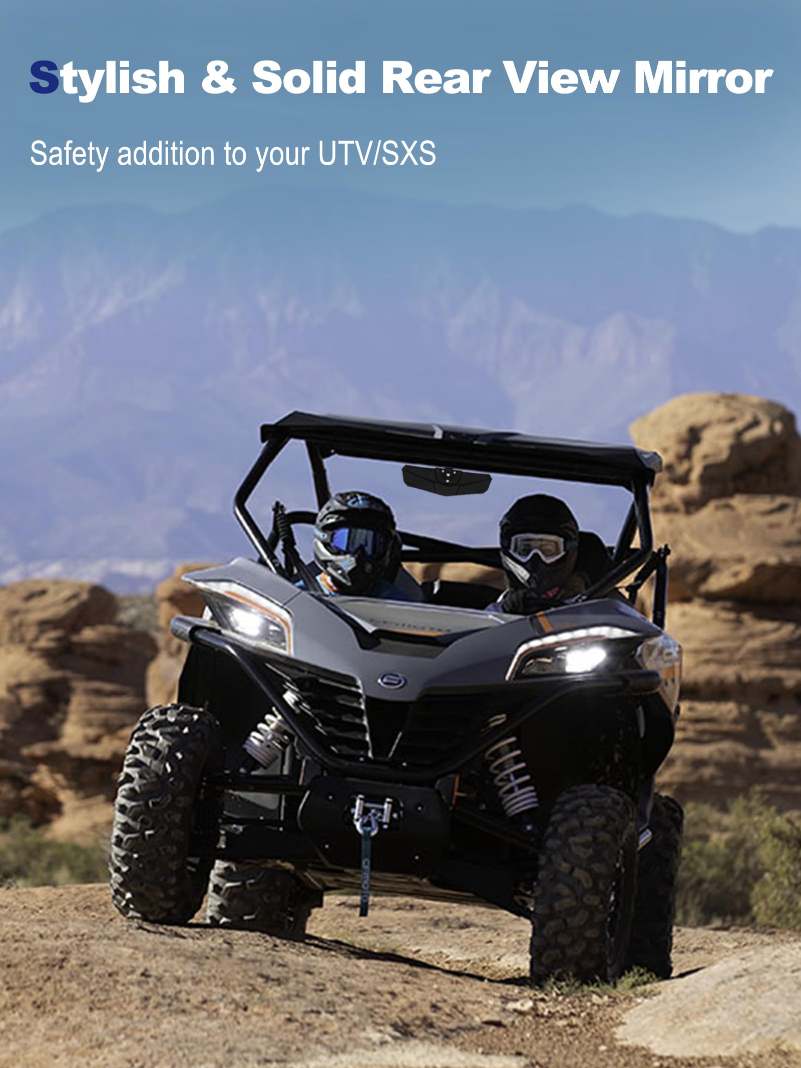 ZIDIYORUO UTV rear-view mirror stays steady during rough terrain