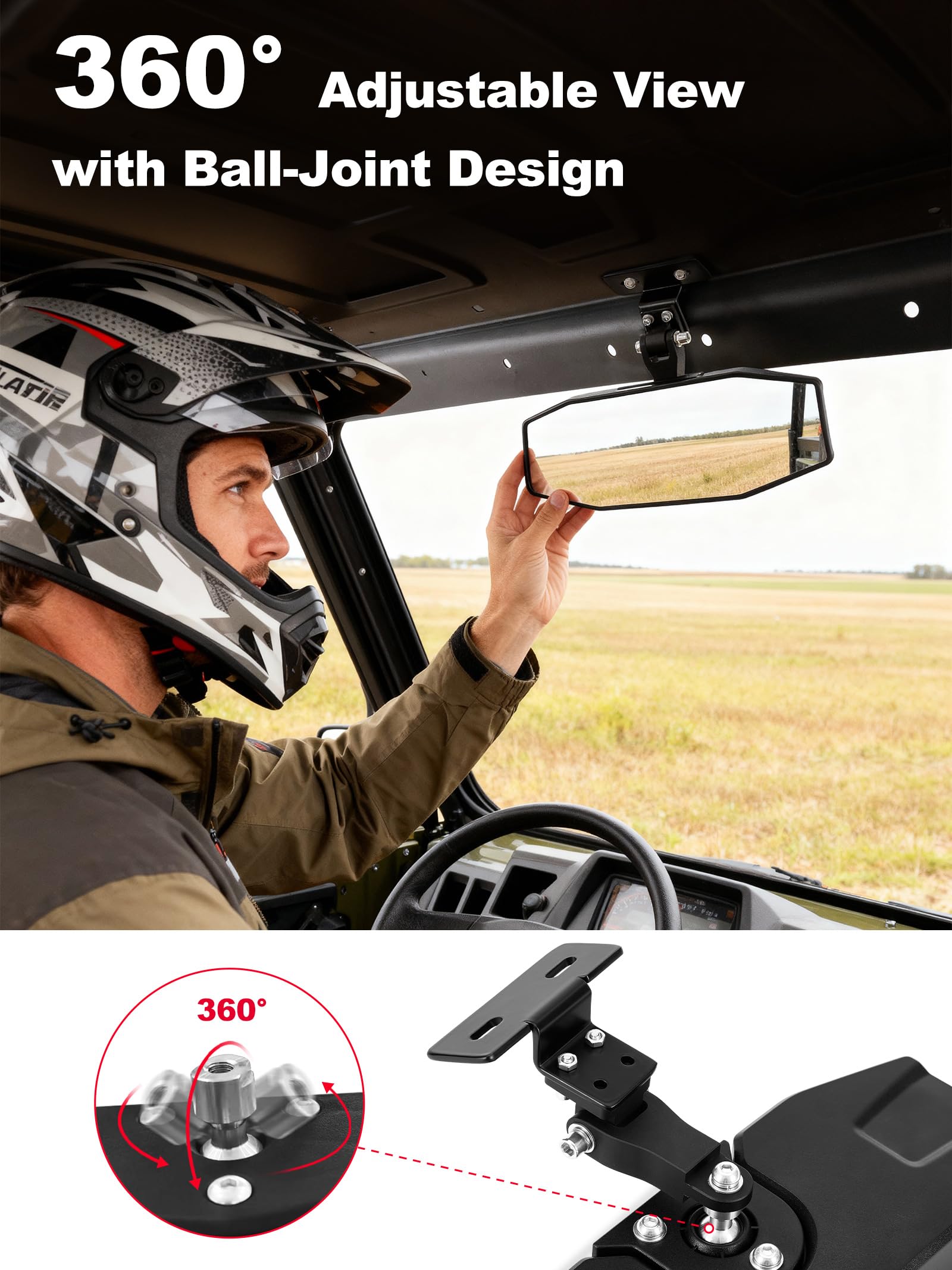 Shatterproof glass and high-density ABS frame protect during rough farm and trail drives.