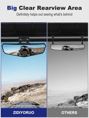 ZIDIYORUO UTV wide-view mirror measures 10.2 by 3.1 inches