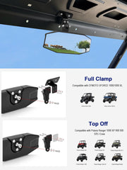 ZIDIYORUO UTV mirror delivers zero-vibration performance on rugged trails for steadier views.