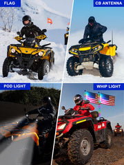 ZIDIYORUO whip light mount on black 1-1/8-inch bar ensures precise fit.