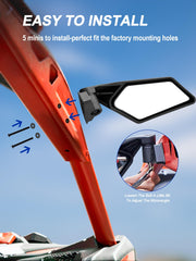 Adjustable angle on ZIDIYORUO X3 side mirror for precise visibility