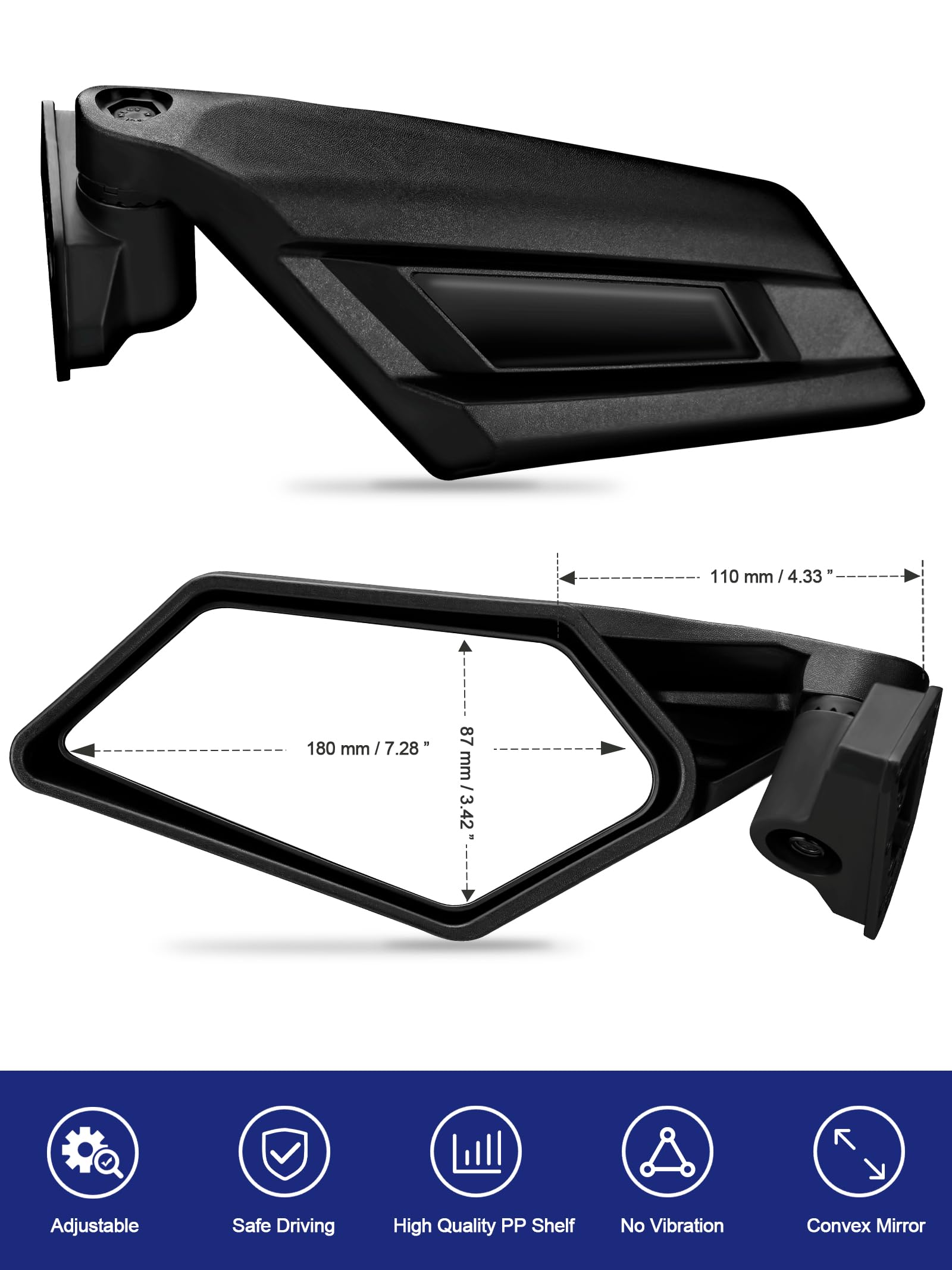 Includes blind spot mirrors for 360° awareness on Maverick X3
