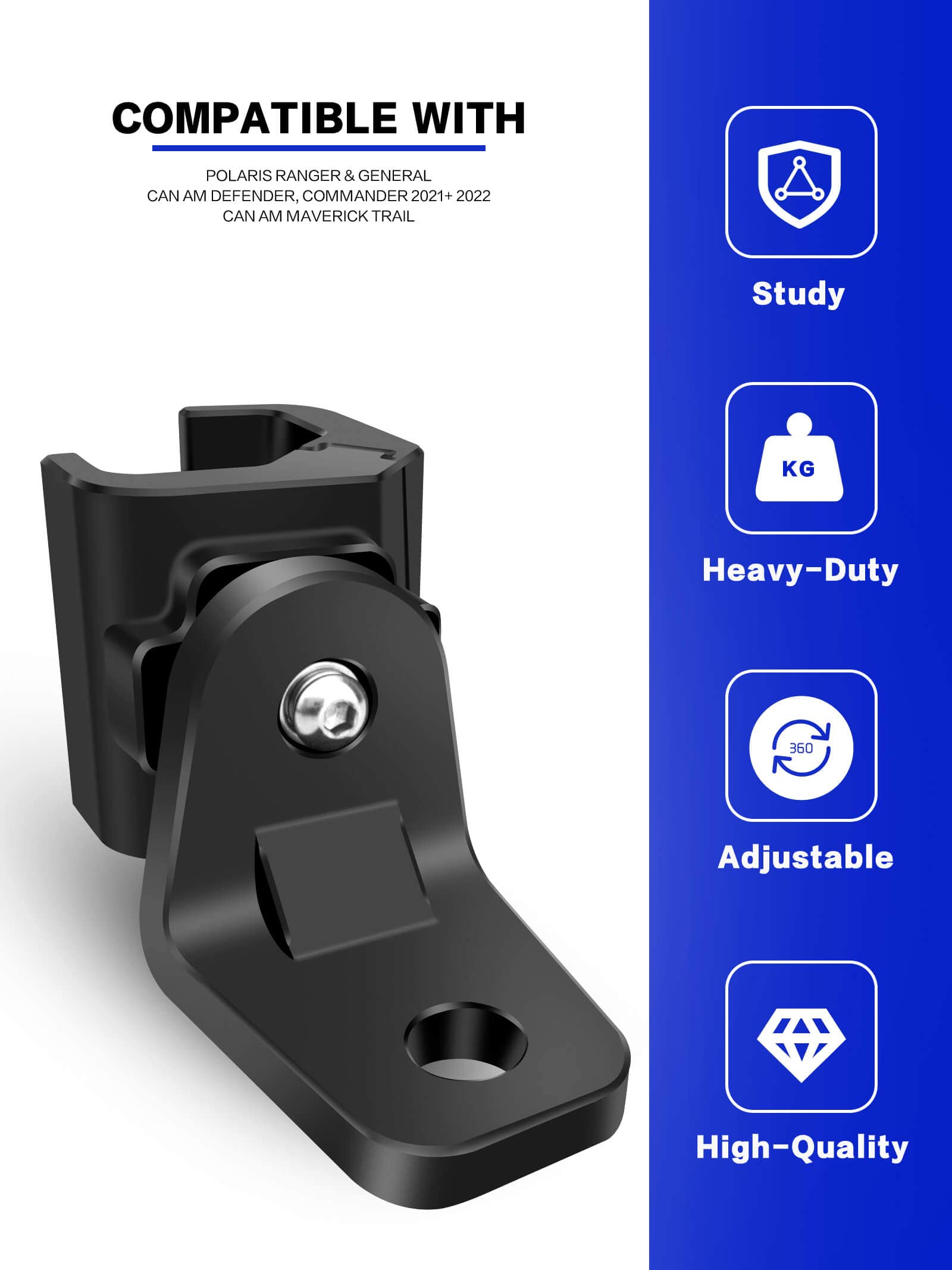 ZIDIYORUO UTV flag mount 360 degree rotation for flexible whip angles