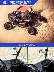 ZIDIYORUO UTV mount with 360-degree rotation for optimal screen angle