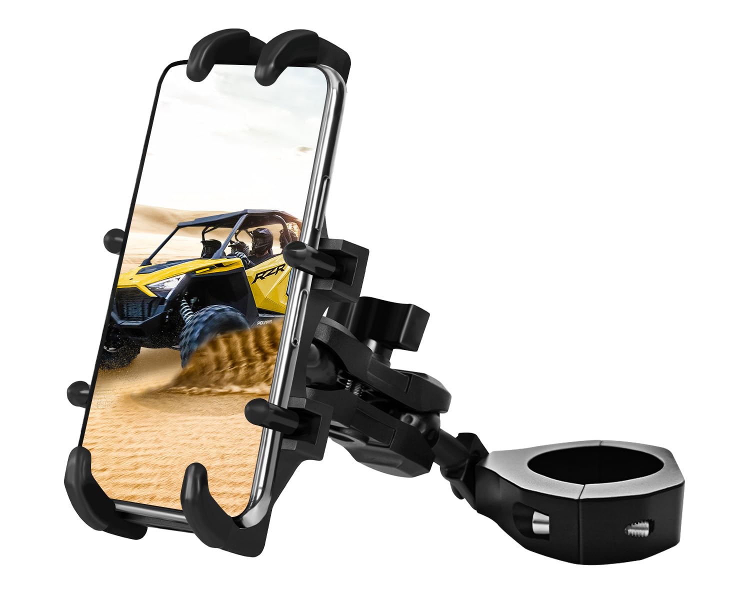 ZIDIYORUO UTV phone mount on rollbar clip for secure hands-free use