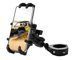 ZIDIYORUO UTV phone mount on rollbar clip for secure hands-free use