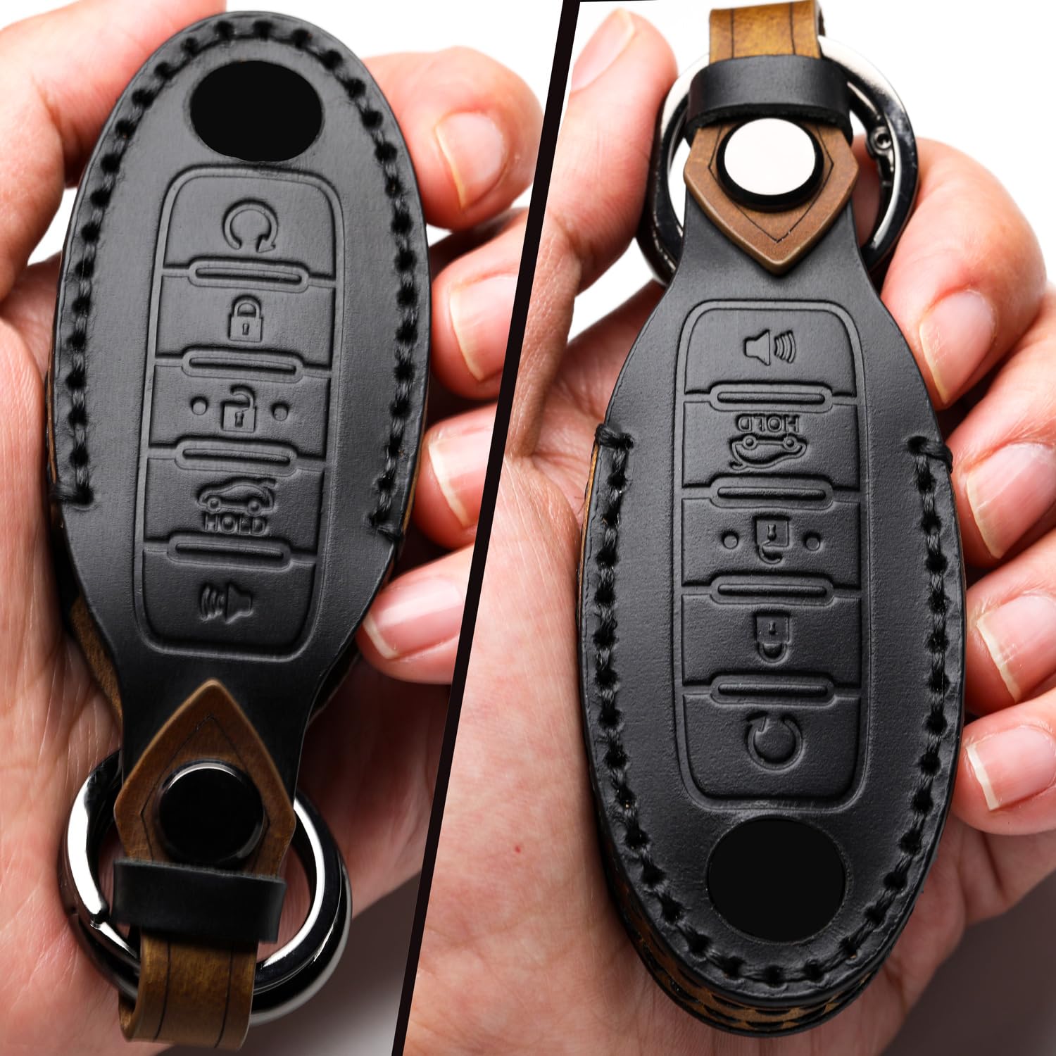 ZiHafate leather cover for Nissan Altima slim-fit design keeps keys protected