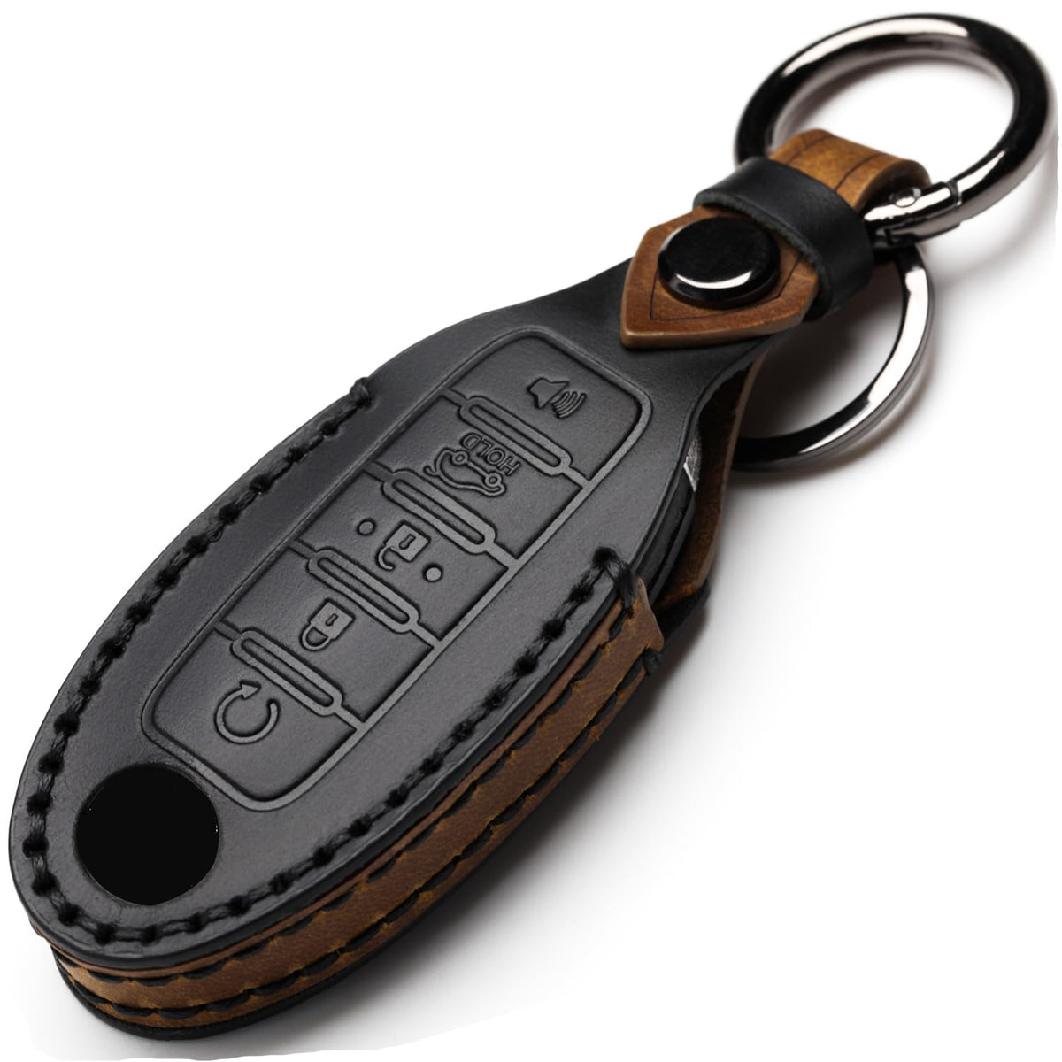 ZiHafate leather key fob cover for Nissan Quest provides full-coverage protection with premium texture