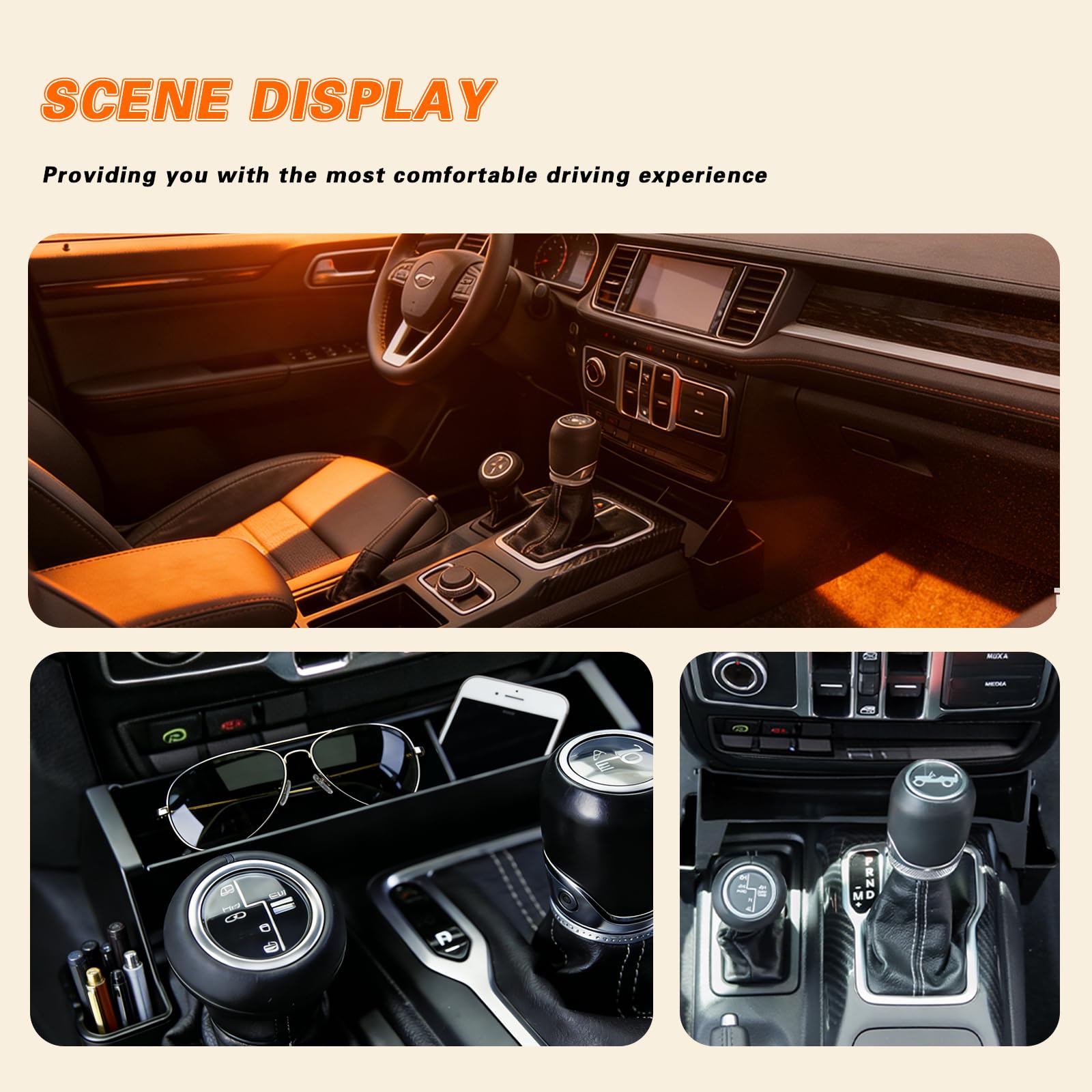 Zihvfzu interior organization helps reduce clutter in Jeep cabin