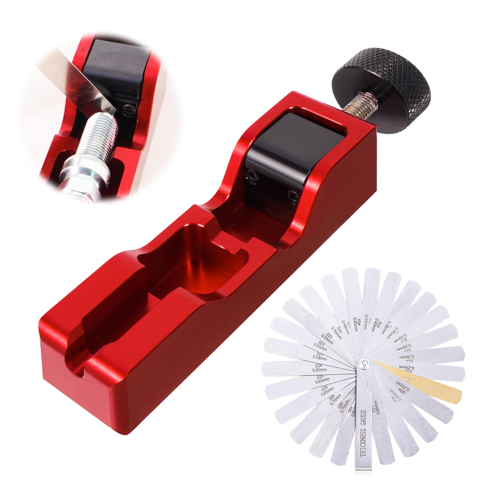 Zihvfzu universal spark plug gap tool with 32-blade gauges for precise gaps