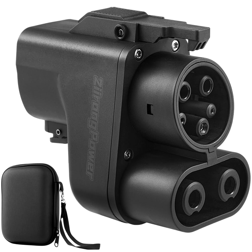 Ziirongpower NACS to CCS adapter front view, compact portable charging option
