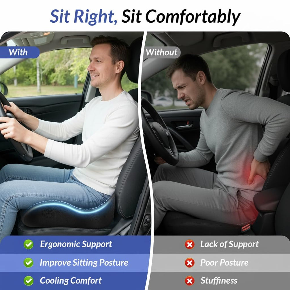 ZIKEE tailbone relief cutout design reduces pressure during drives.