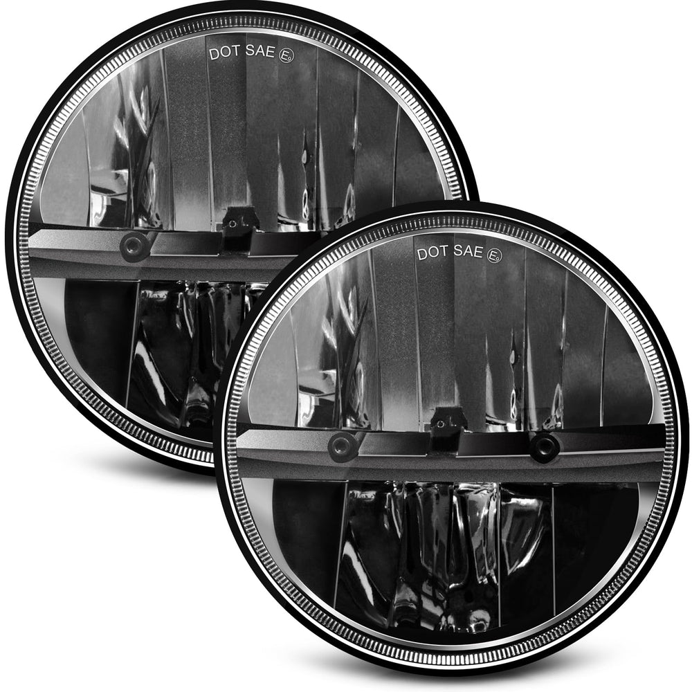 ZIMABLUE 7-inch LED headlight front view for improved visibility and style.