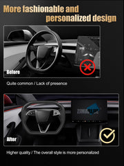 ZIMABLUE performance suede steering wheel provides non-slip grip