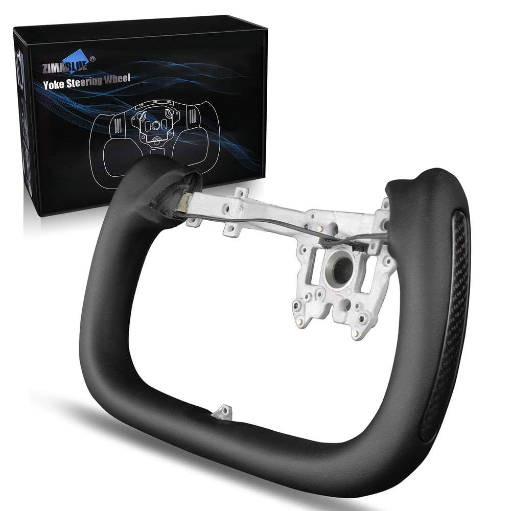 ZIMABLUE Yoke steering wheel front view enhances dashboard visibility and sport-inspired design