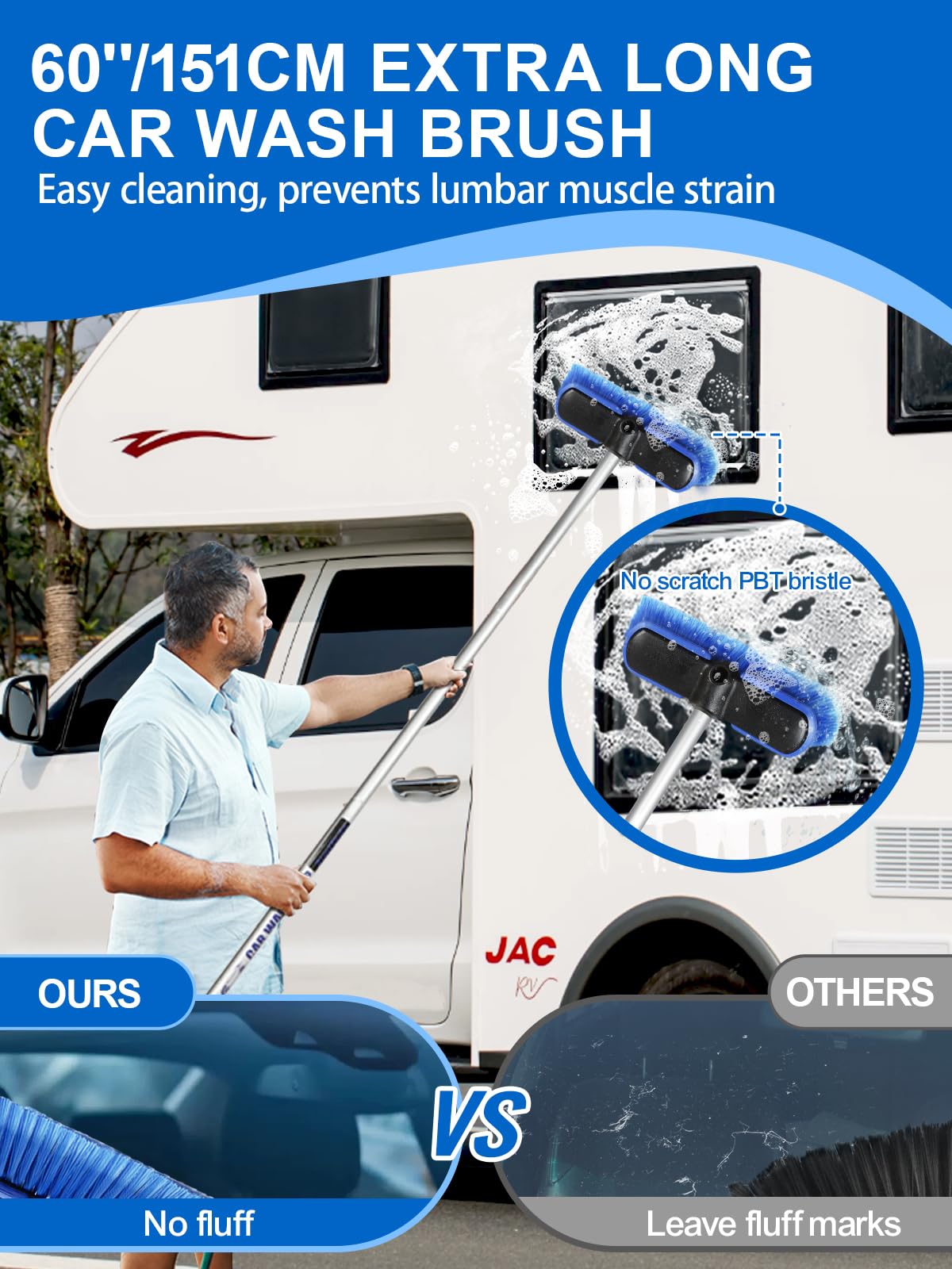 ZimiTeda 60-inch reach pole lets you clean rooftops without bending.