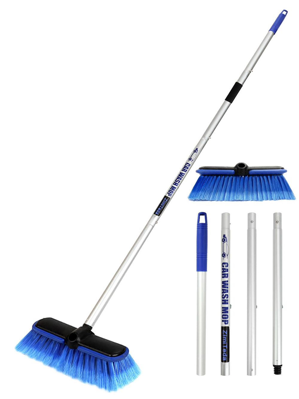 ZimiTeda PBT brush head with 10-inch coverage for faster washing.