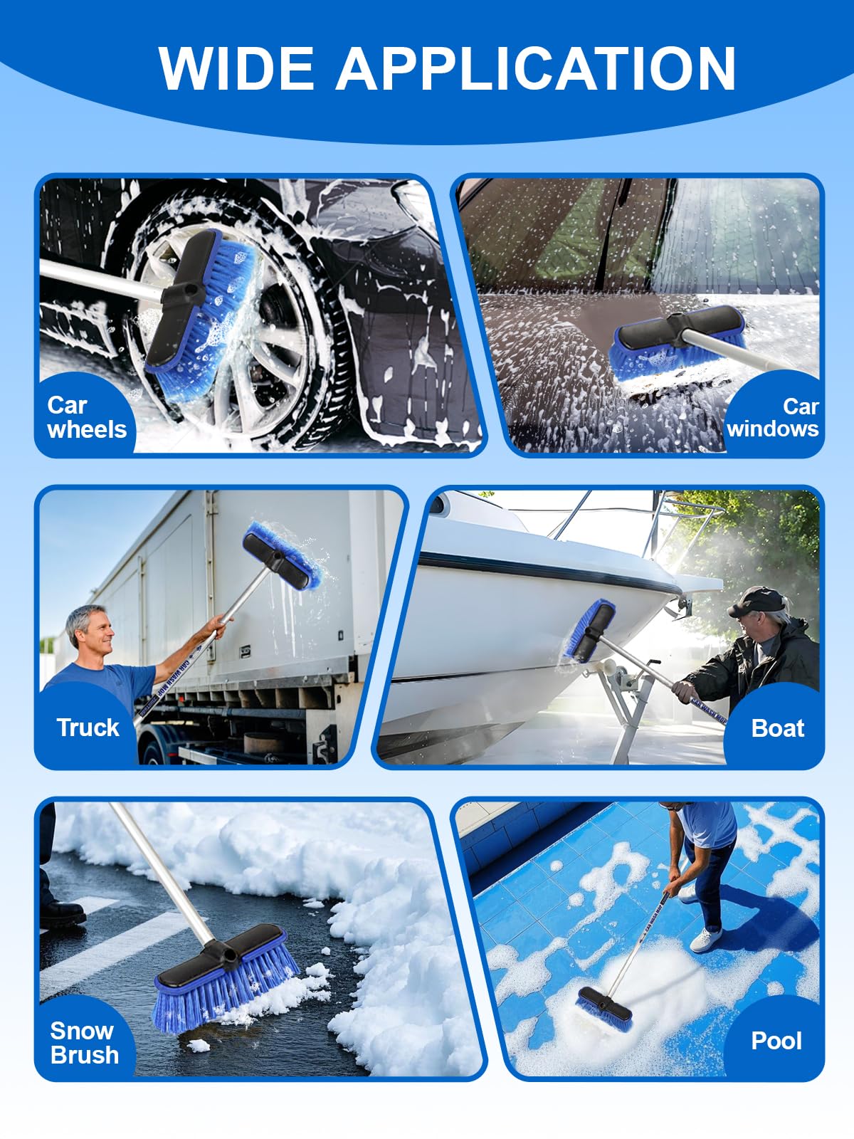ZimiTeda solar panel and windshield cleaning brush for versatile tasks.