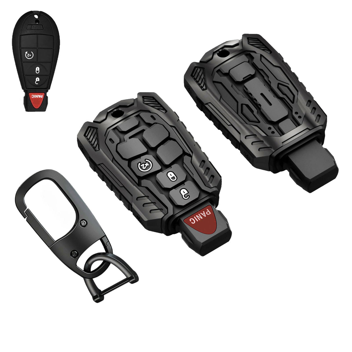 Zincflag heavy duty key fob cover front view for Dodge Ram with premium grip and protection