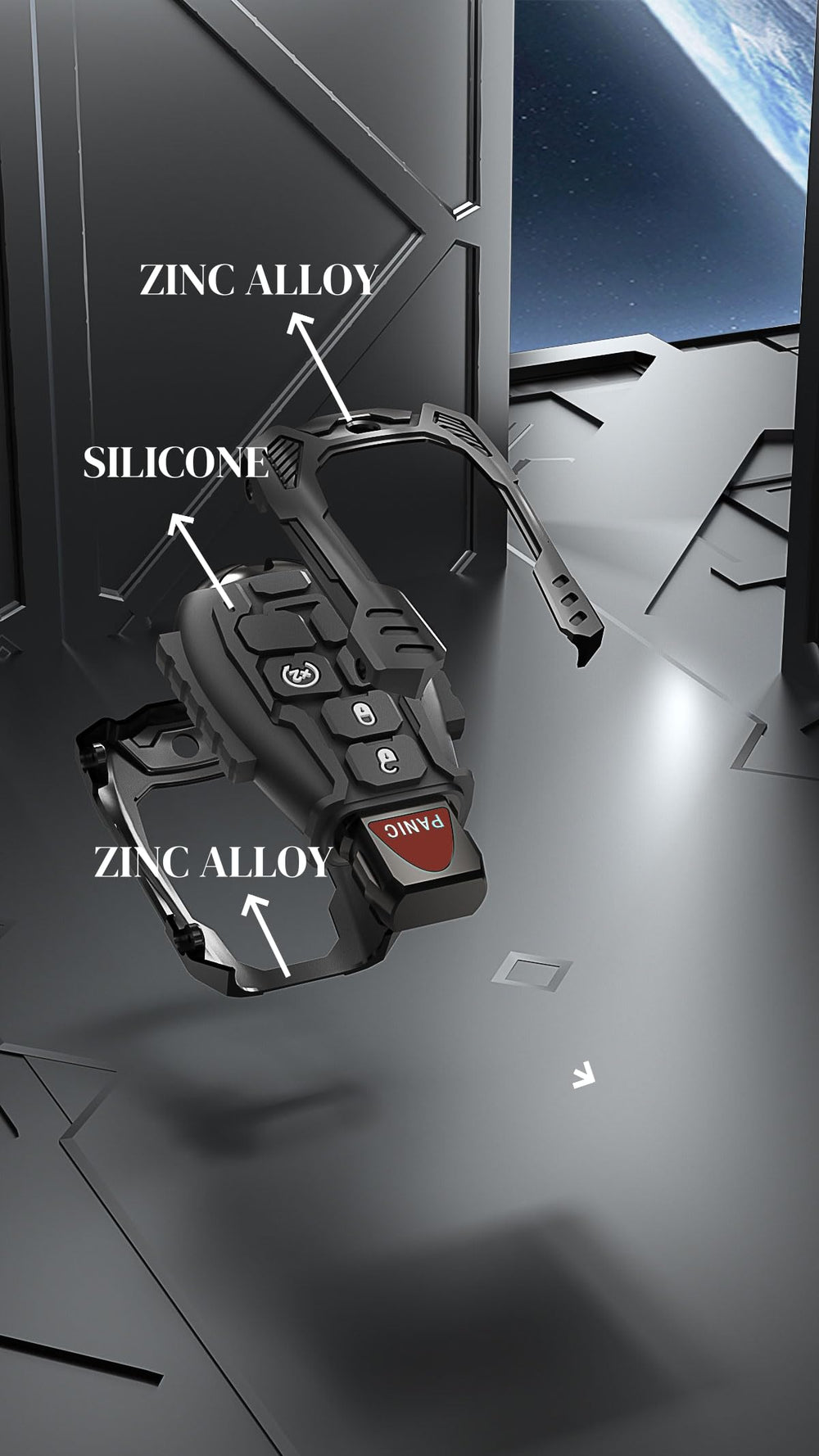 Zincflag key fob cover side profile showing slim premium finish and snug fit for Dodge Ram key