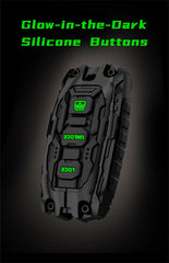 Zincflag glow in the dark silicone buttons on the key fob cover for night use.