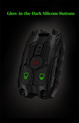 Zincflag key fob cover side view demonstrates slim, durable protection for your key