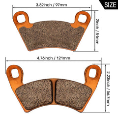 Zinger brake pads for Polaris Ranger XP800 front, steady stop during rock crossings.